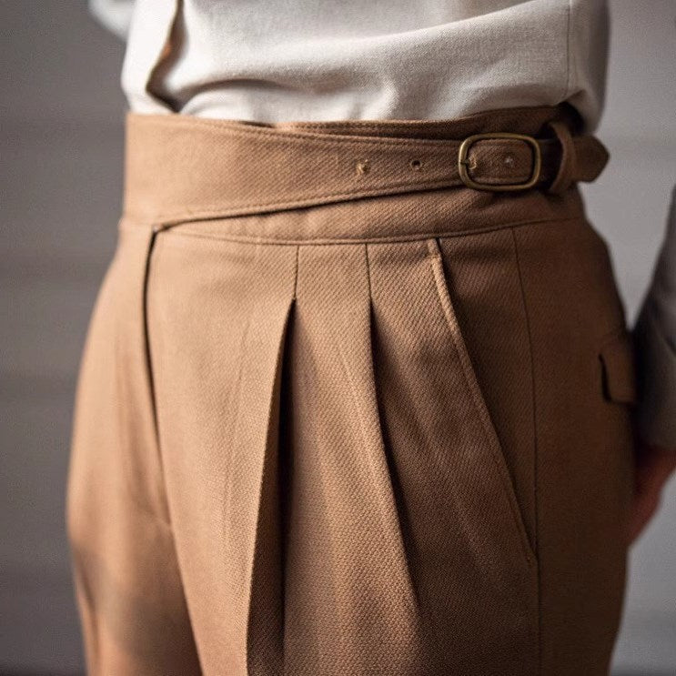 Pantalones de Tiro Alto y Corte Recto para Hombre