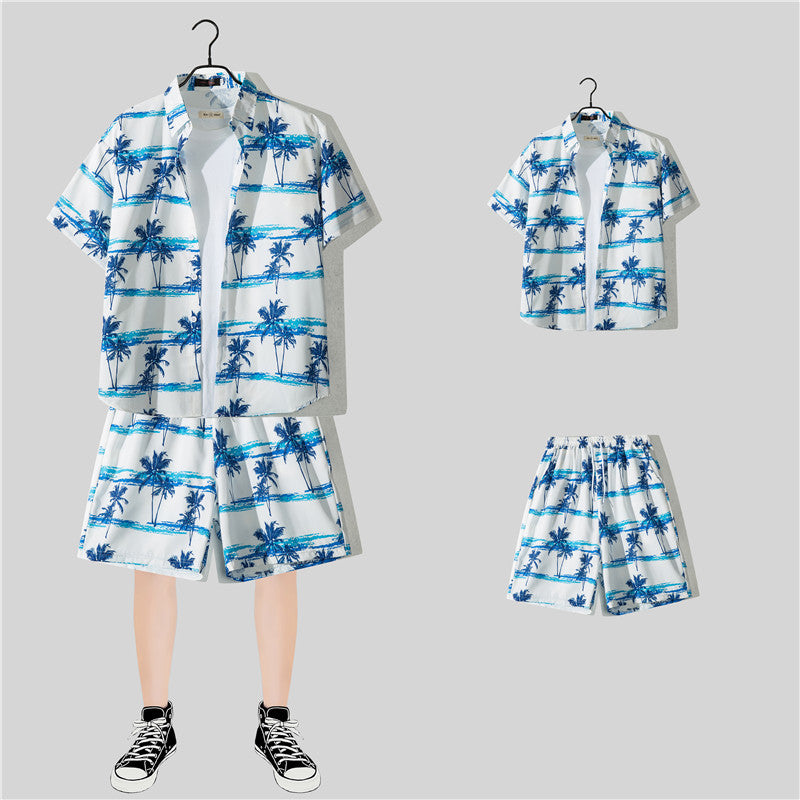 Conjunto de Camisa Floral de Manga Corta