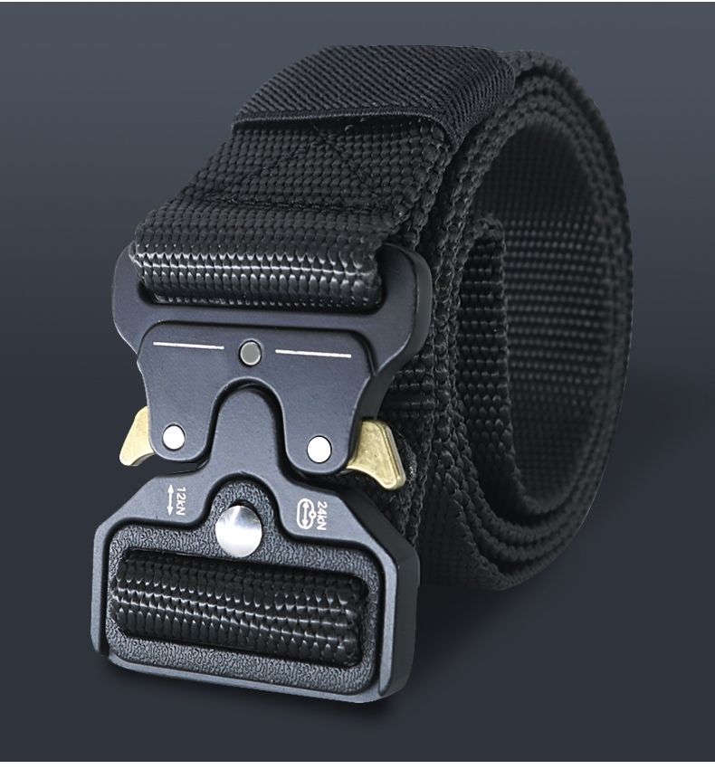 Cinturon Tactico de Lona para Hombre con Hebilla Automatica