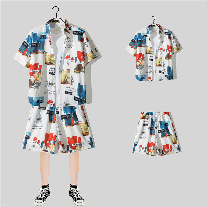 Conjunto de Camisa Floral de Manga Corta