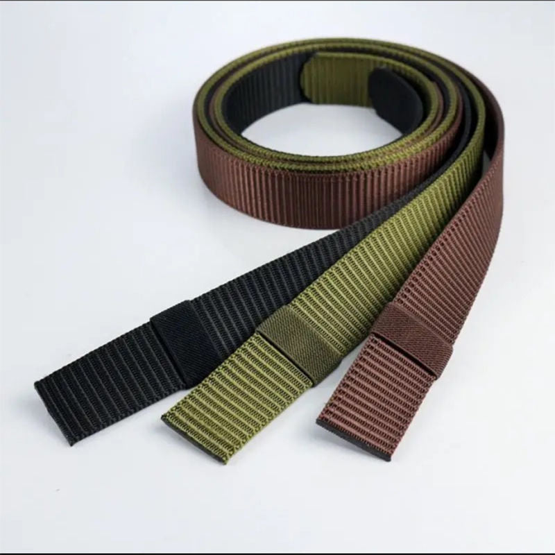 Cinturon Tactico de Lona para Hombre con Hebilla Automatica