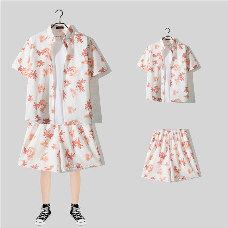Conjunto de Camisa Floral de Manga Corta