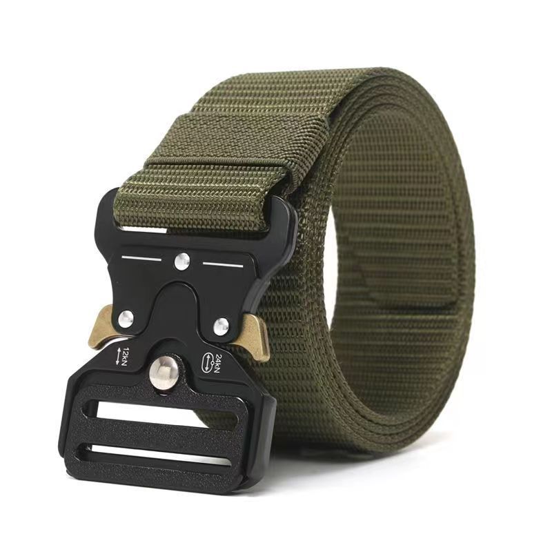 Cinturon Tactico de Lona para Hombre con Hebilla Automatica
