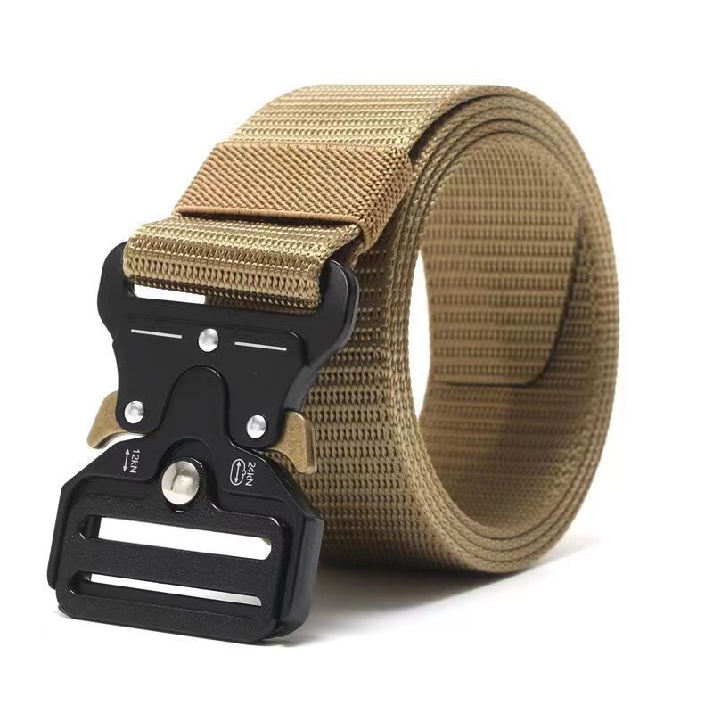 Cinturon Tactico de Lona para Hombre con Hebilla Automatica
