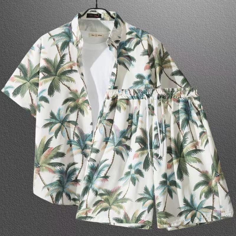 Conjunto de Camisa Floral de Manga Corta
