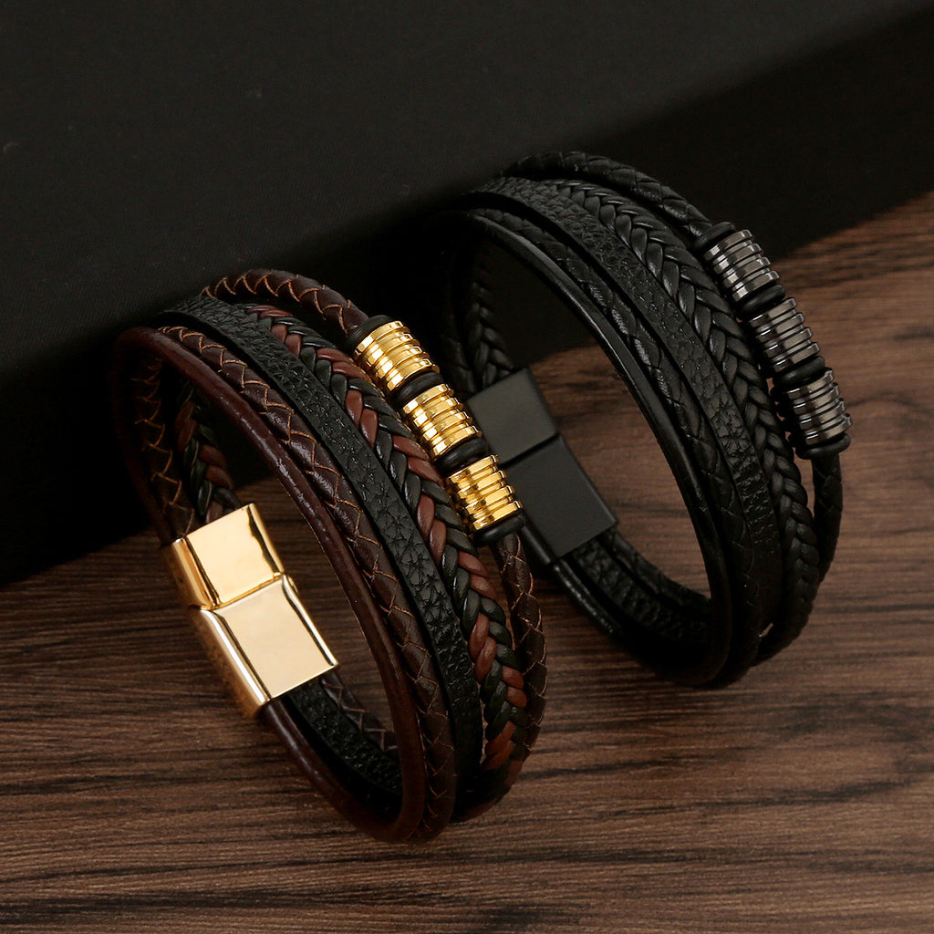 Pulsera de Cuero Trenzada a Mano