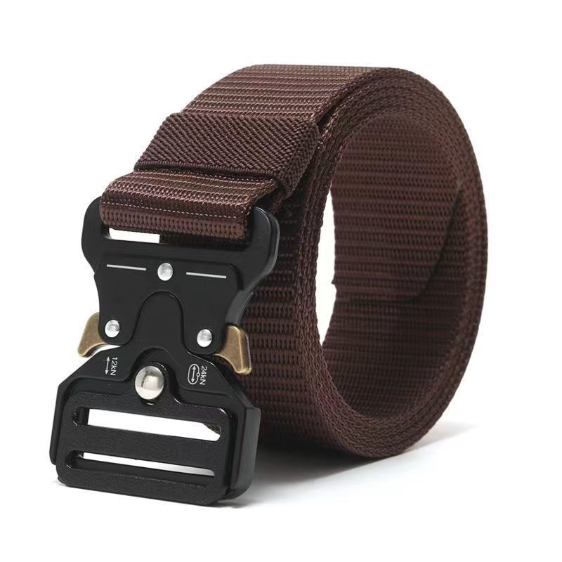 Cinturon Tactico de Lona para Hombre con Hebilla Automatica