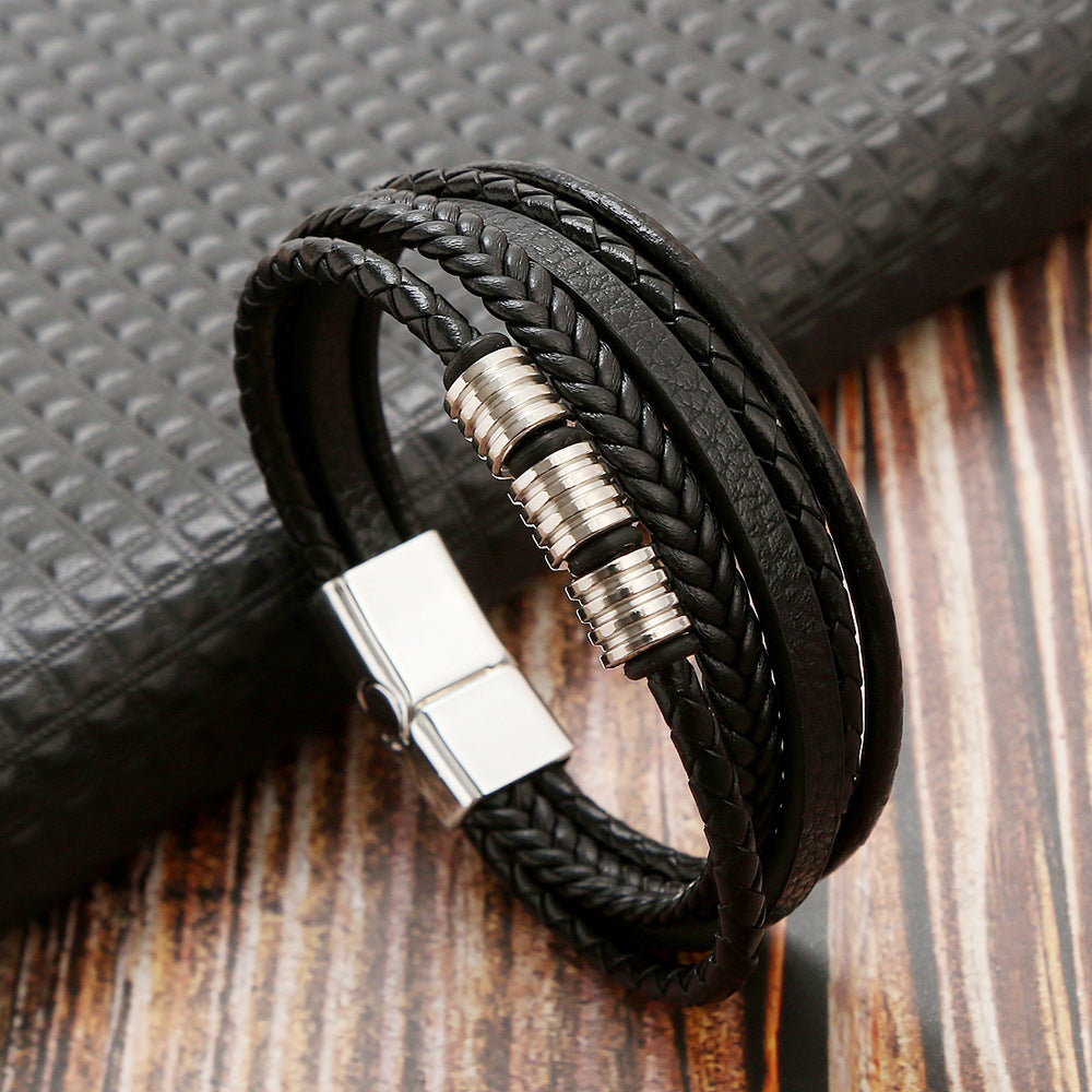 Pulsera de Cuero Trenzada a Mano
