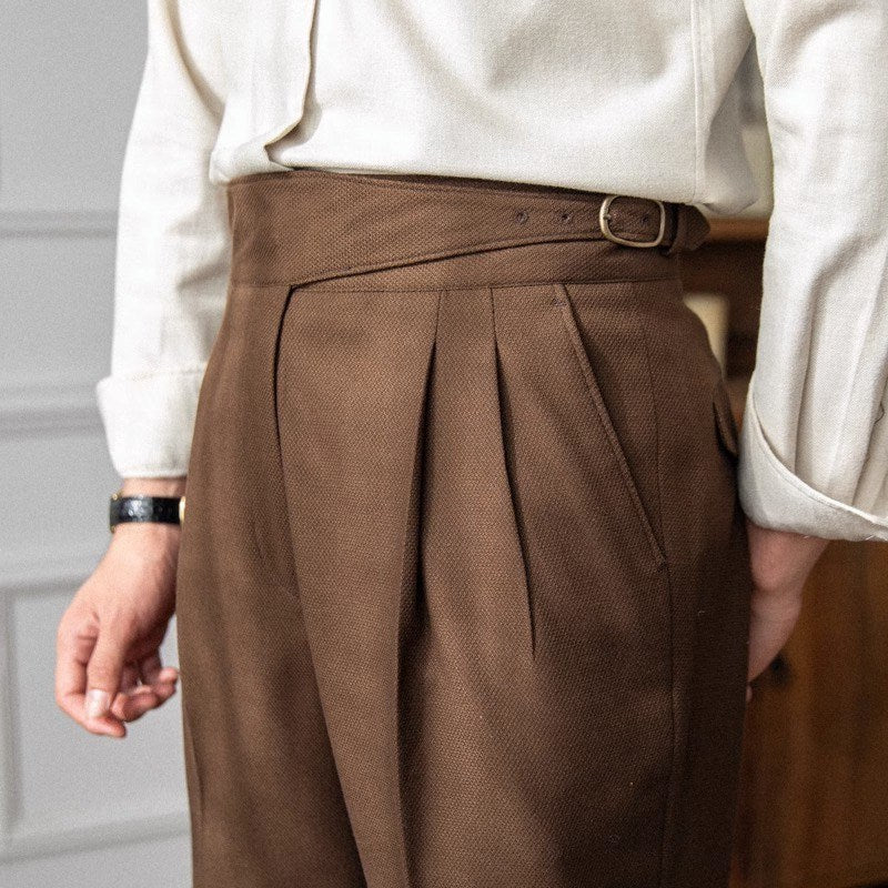 Pantalones de Tiro Alto y Corte Recto para Hombre