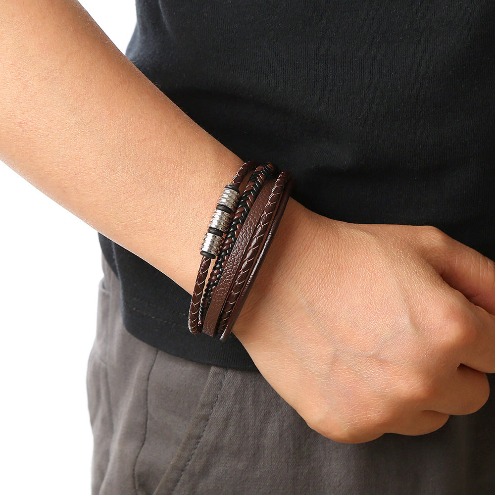 Pulsera de Cuero Trenzada a Mano