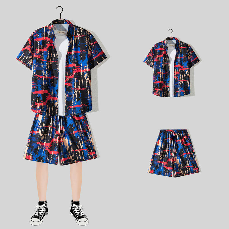 Conjunto de Camisa Floral de Manga Corta