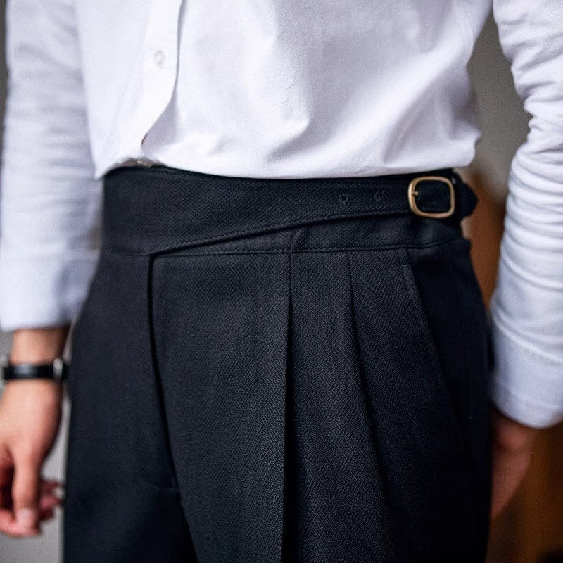 Pantalones de Tiro Alto y Corte Recto para Hombre