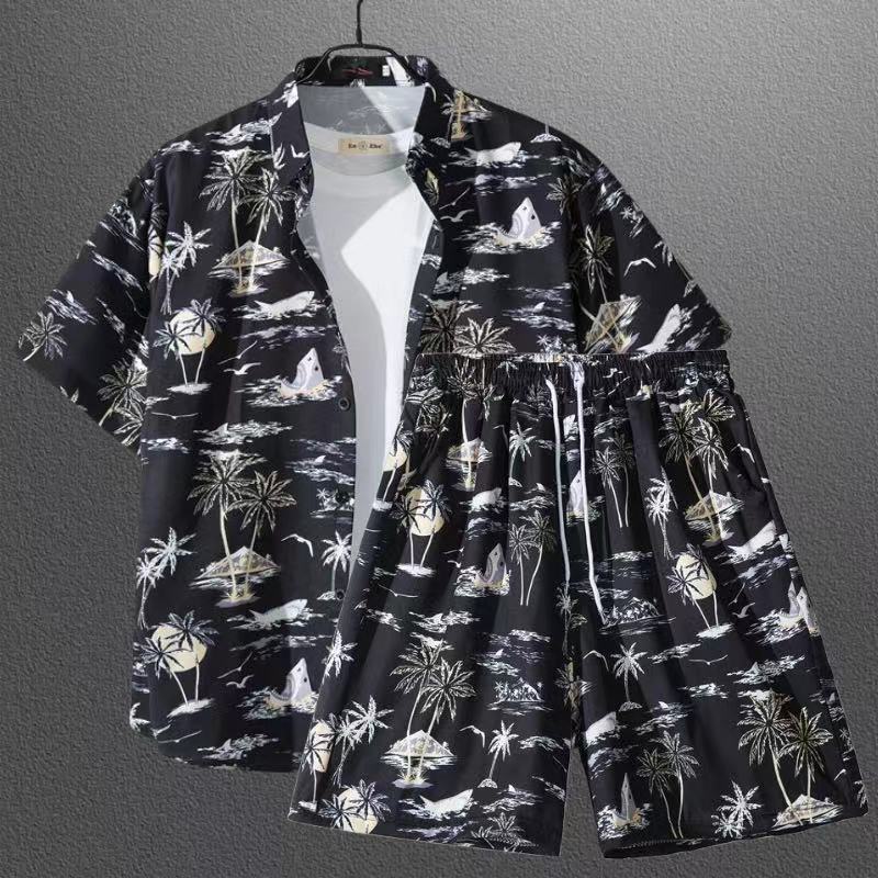 Conjunto de Camisa Floral de Manga Corta